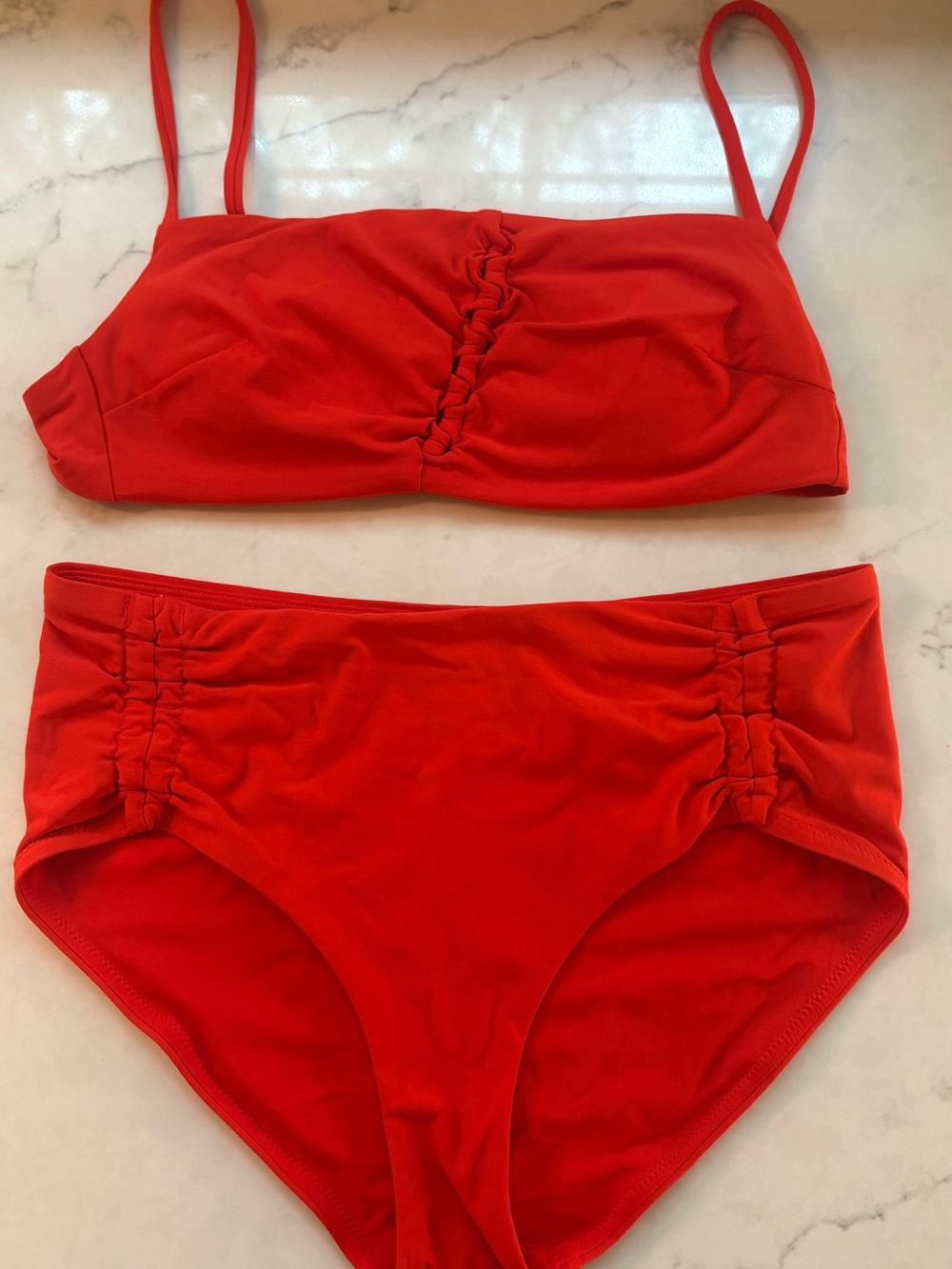 CALIA by Carrie Underwood Scarlet Ruched Two-Piece Bikini Set